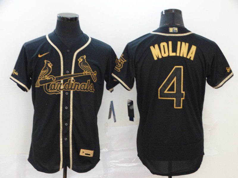 Men St.Louis Cardinals 4 Molina Black Nike Elite MLB Jerseys